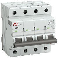 Выключатель автоматический EKF Averes AV-6 4п 25А C 6кА